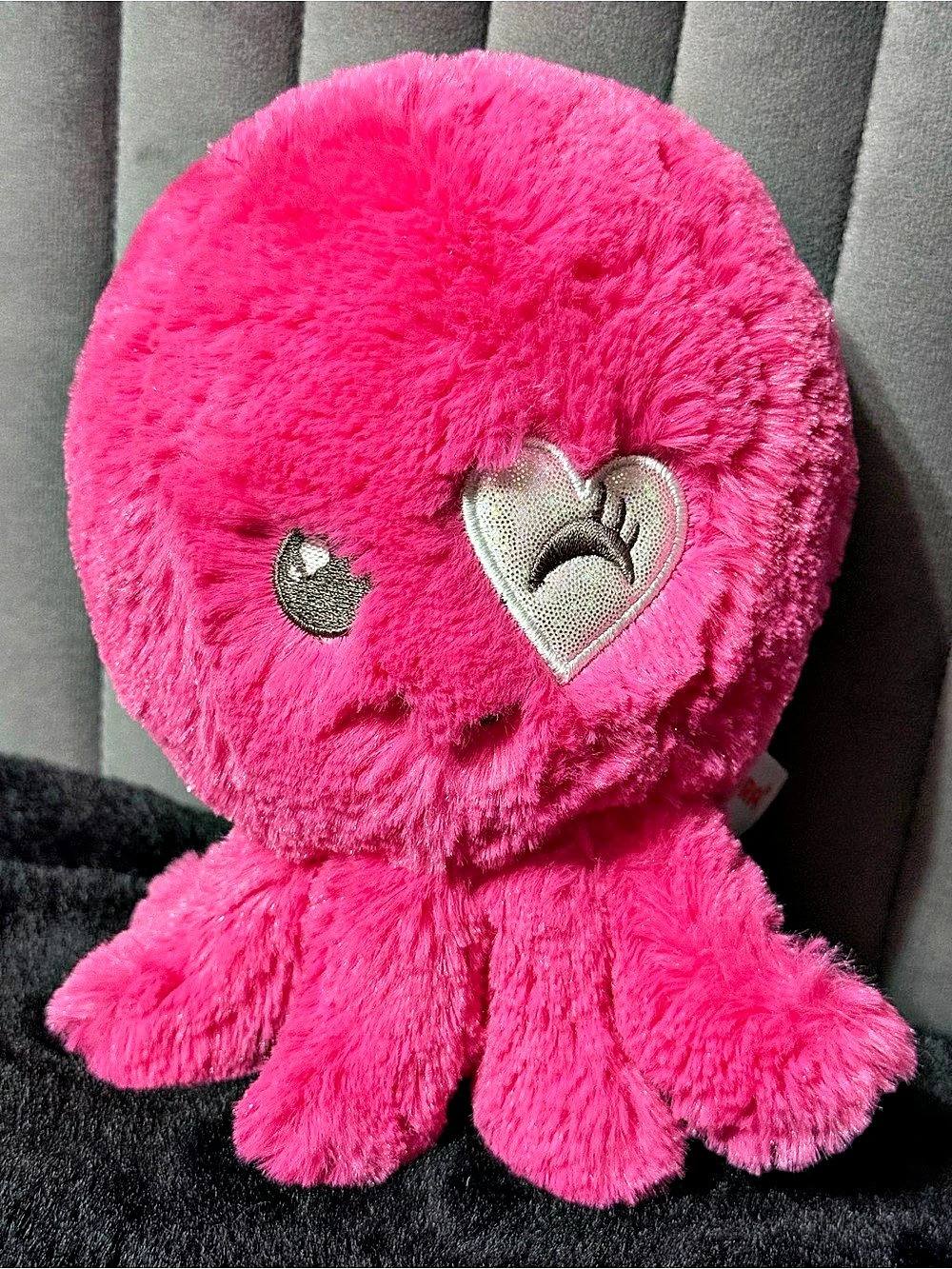 Aurora World Pink Octopus Plush Stuffed Animal Silver Heart Eye
